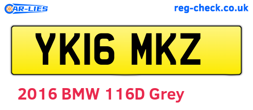 YK16MKZ are the vehicle registration plates.