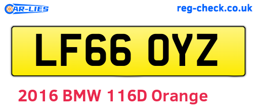 LF66OYZ are the vehicle registration plates.