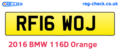 RF16WOJ are the vehicle registration plates.