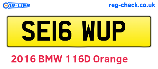 SE16WUP are the vehicle registration plates.