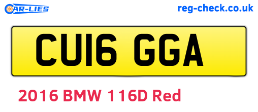 CU16GGA are the vehicle registration plates.