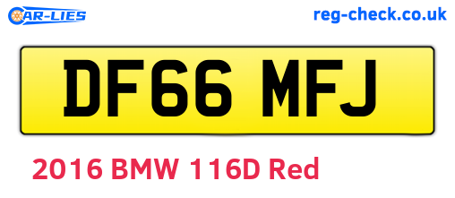 DF66MFJ are the vehicle registration plates.