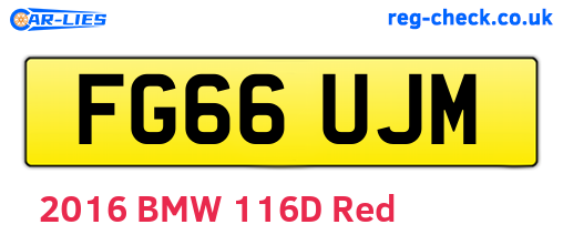 FG66UJM are the vehicle registration plates.