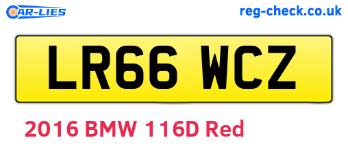 LR66WCZ are the vehicle registration plates.