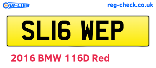 SL16WEP are the vehicle registration plates.