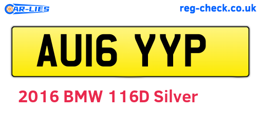 AU16YYP are the vehicle registration plates.