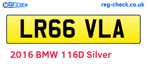 LR66VLA are the vehicle registration plates.