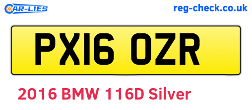 PX16OZR are the vehicle registration plates.