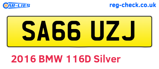SA66UZJ are the vehicle registration plates.