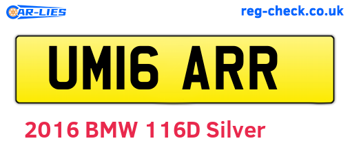 UM16ARR are the vehicle registration plates.