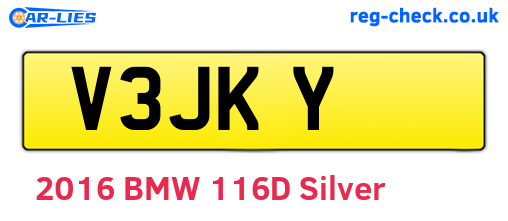 V3JKY are the vehicle registration plates.