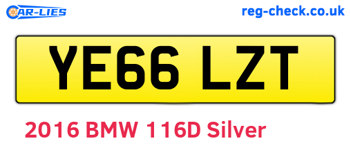 YE66LZT are the vehicle registration plates.
