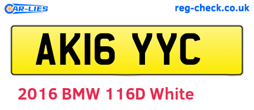 AK16YYC are the vehicle registration plates.