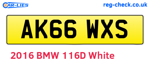 AK66WXS are the vehicle registration plates.