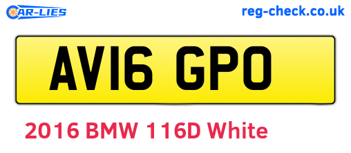 AV16GPO are the vehicle registration plates.