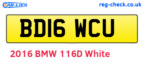 BD16WCU are the vehicle registration plates.