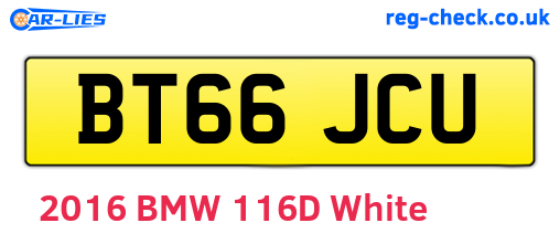 BT66JCU are the vehicle registration plates.