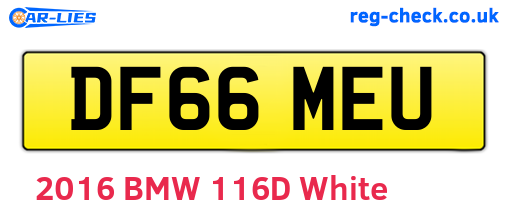 DF66MEU are the vehicle registration plates.