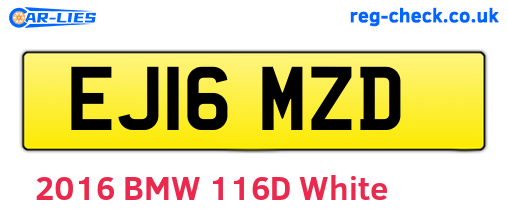 EJ16MZD are the vehicle registration plates.