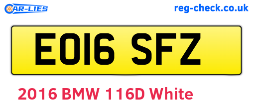 EO16SFZ are the vehicle registration plates.