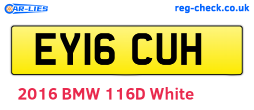 EY16CUH are the vehicle registration plates.
