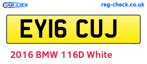 EY16CUJ are the vehicle registration plates.