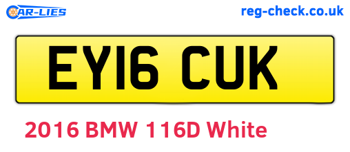 EY16CUK are the vehicle registration plates.