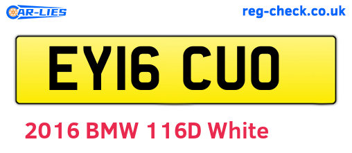 EY16CUO are the vehicle registration plates.