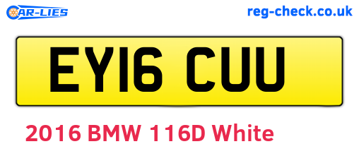 EY16CUU are the vehicle registration plates.