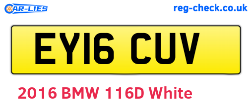 EY16CUV are the vehicle registration plates.