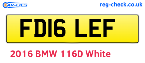 FD16LEF are the vehicle registration plates.