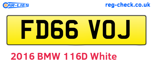 FD66VOJ are the vehicle registration plates.