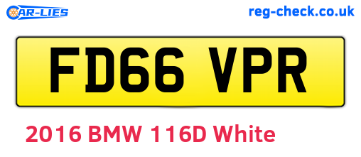 FD66VPR are the vehicle registration plates.