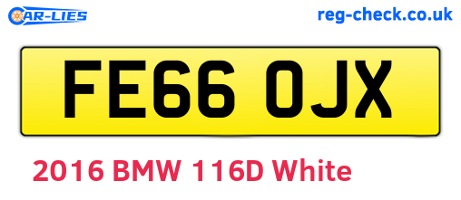 FE66OJX are the vehicle registration plates.