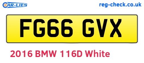 FG66GVX are the vehicle registration plates.