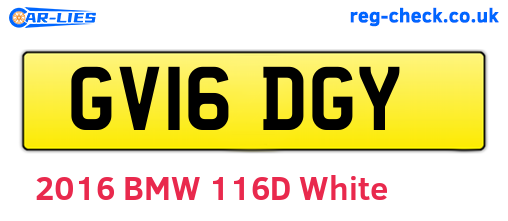 GV16DGY are the vehicle registration plates.