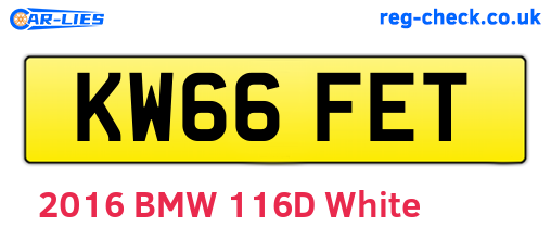 KW66FET are the vehicle registration plates.