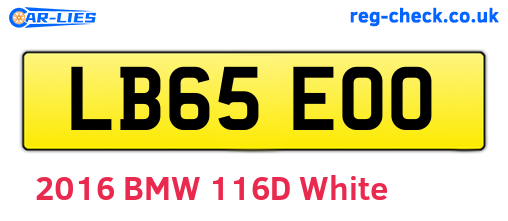 LB65EOO are the vehicle registration plates.