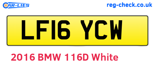 LF16YCW are the vehicle registration plates.