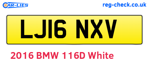 LJ16NXV are the vehicle registration plates.