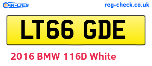 LT66GDE are the vehicle registration plates.
