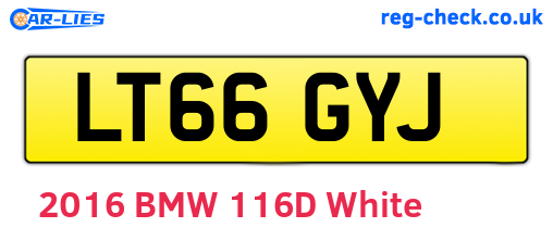 LT66GYJ are the vehicle registration plates.