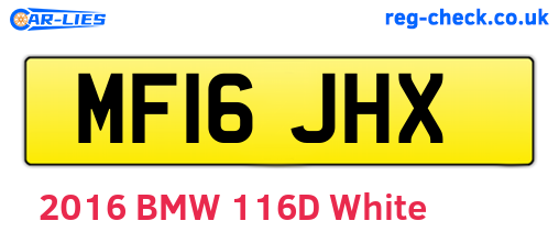 MF16JHX are the vehicle registration plates.