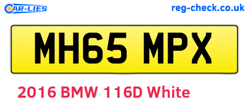 MH65MPX are the vehicle registration plates.