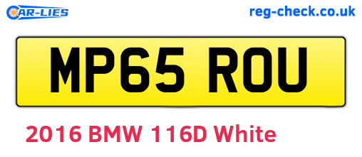 MP65ROU are the vehicle registration plates.