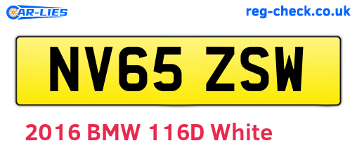NV65ZSW are the vehicle registration plates.