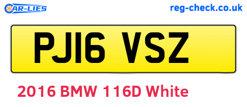 PJ16VSZ are the vehicle registration plates.