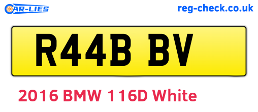 R44BBV are the vehicle registration plates.