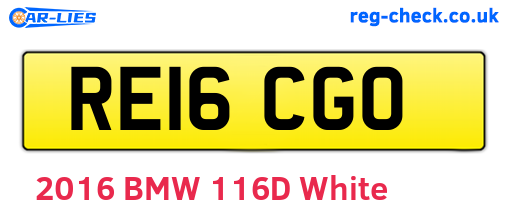 RE16CGO are the vehicle registration plates.