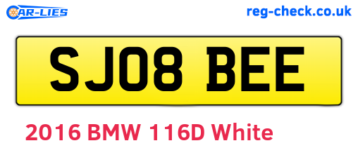 SJ08BEE are the vehicle registration plates.